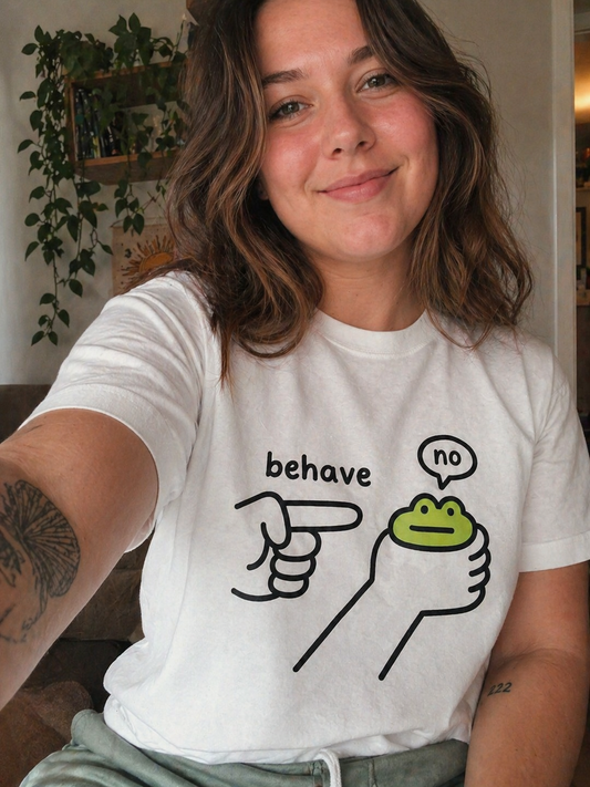 Behave, no. Funny frog Tee Heavyweight Unisex Crewneck T-shirt