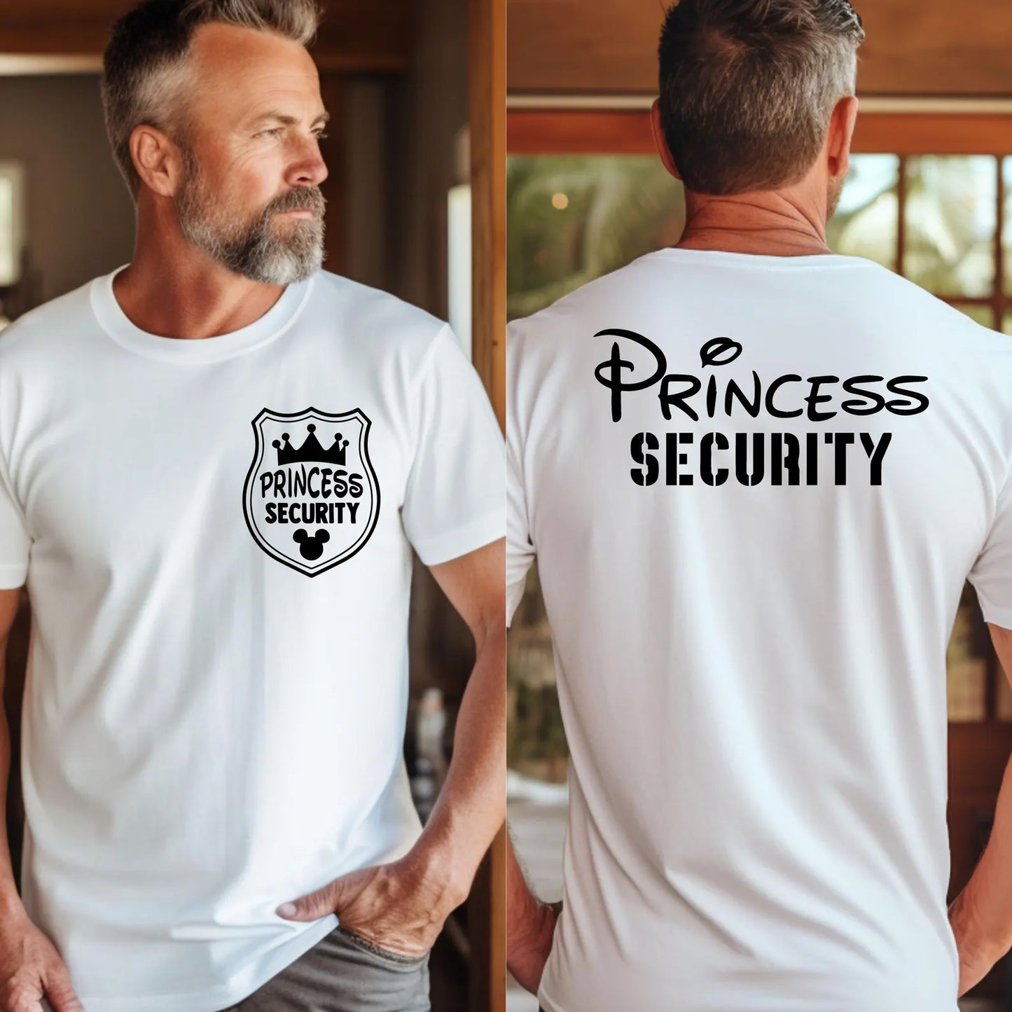 Princess Security Funny Dad Daughter Tee Disneyland Father Top Heavyweight Unisex Crewneck T-shirt