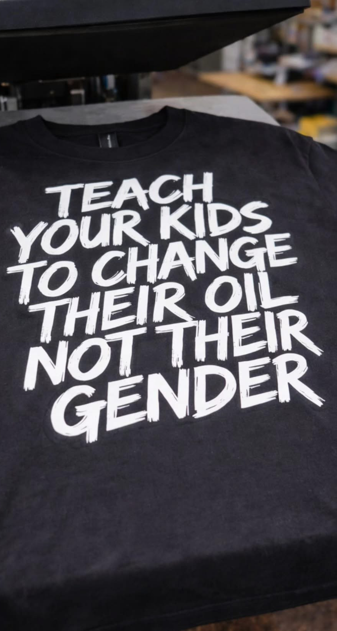 Teach Your Kids To Change Their Oil Not Their Gender Heavyweight Unisex Crewneck T-Shirt
