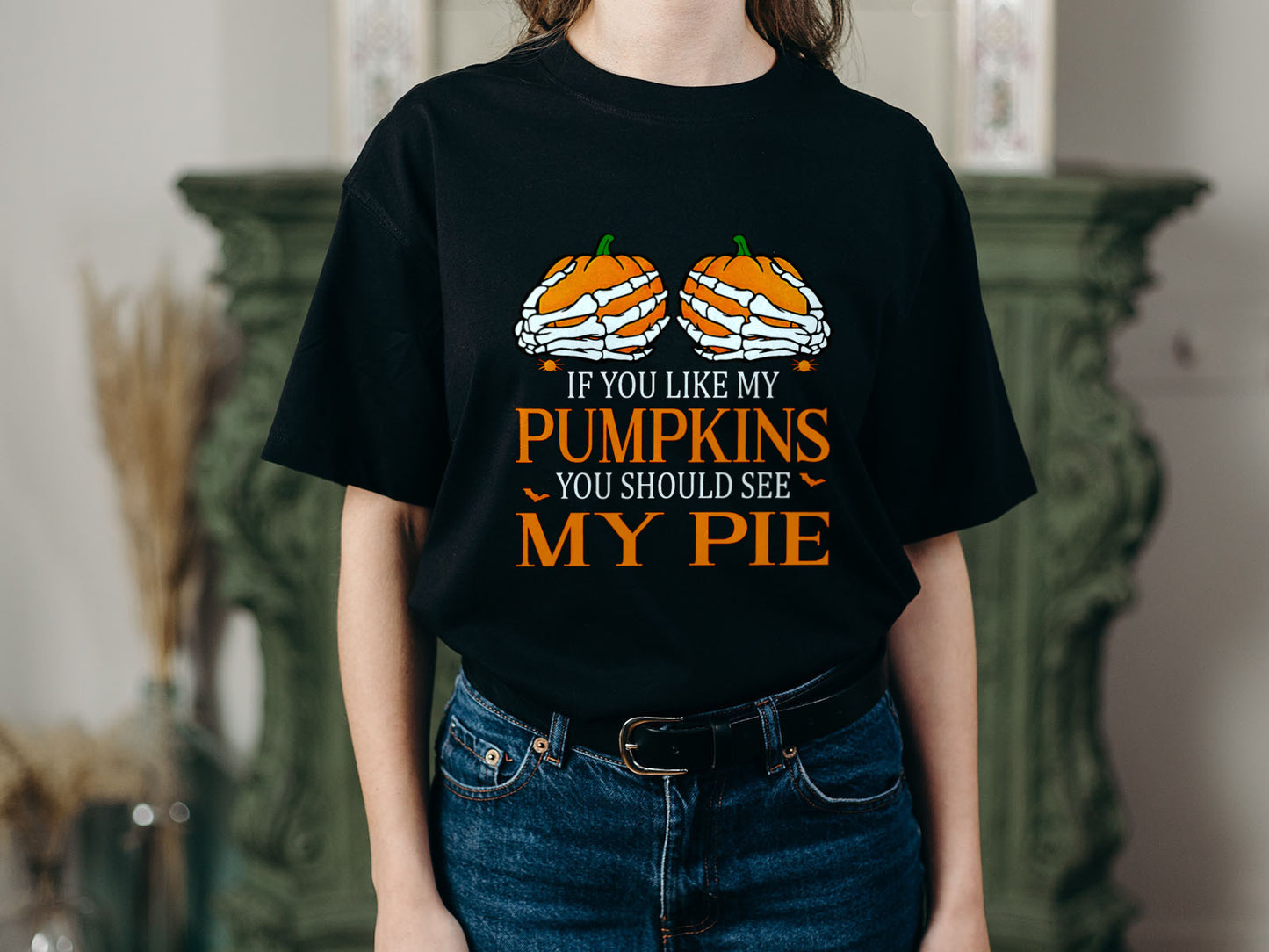 If You Like My Pumpkins Funny Halloween Tee Heavyweight Unisex Crewneck T-shirt