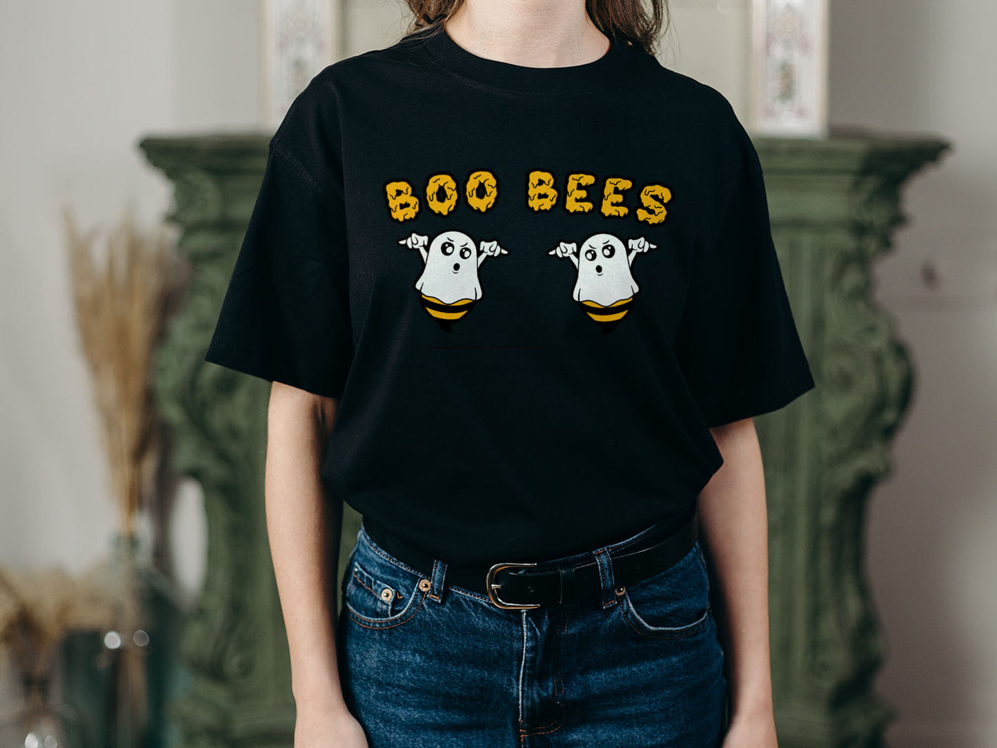 Boo Bees Funny Tee Halloween Spooky Bee Keeper Top Heavyweight Unisex Crewneck T-shirt