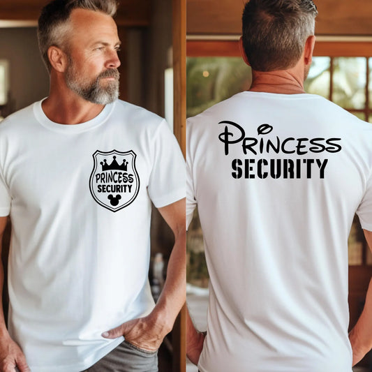 Princess Security Funny Dad Daughter Tee Disneyland Father Top Heavyweight Unisex Crewneck T-shirt