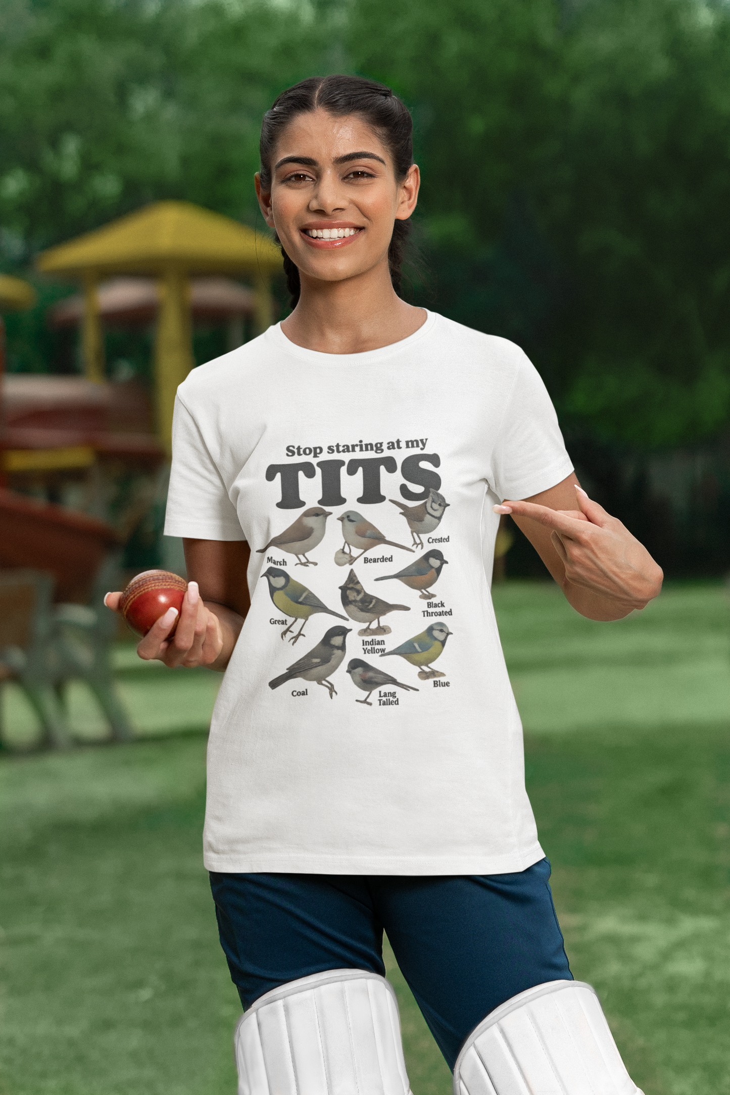 Stop Staring At My Tits Funny Bird Lover Heavyweight Unisex Crewneck T-shirt