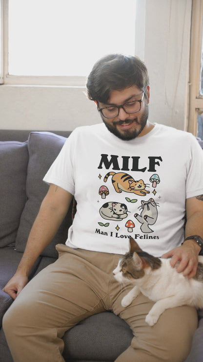 Man I Love Felines Heavyweight Unisex Crewneck T-shirt