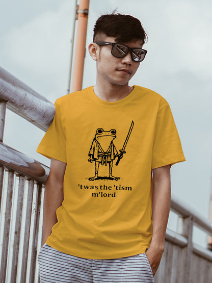 ‘‘Twas The ‘Tism M’lord Tee Funny Autism Awareness Top Silly Frog Shirt Heavyweight Unisex Crewneck T-shirt