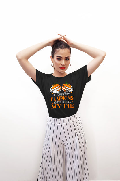 If You Like My Pumpkins Funny Halloween Tee Heavyweight Unisex Crewneck T-shirt